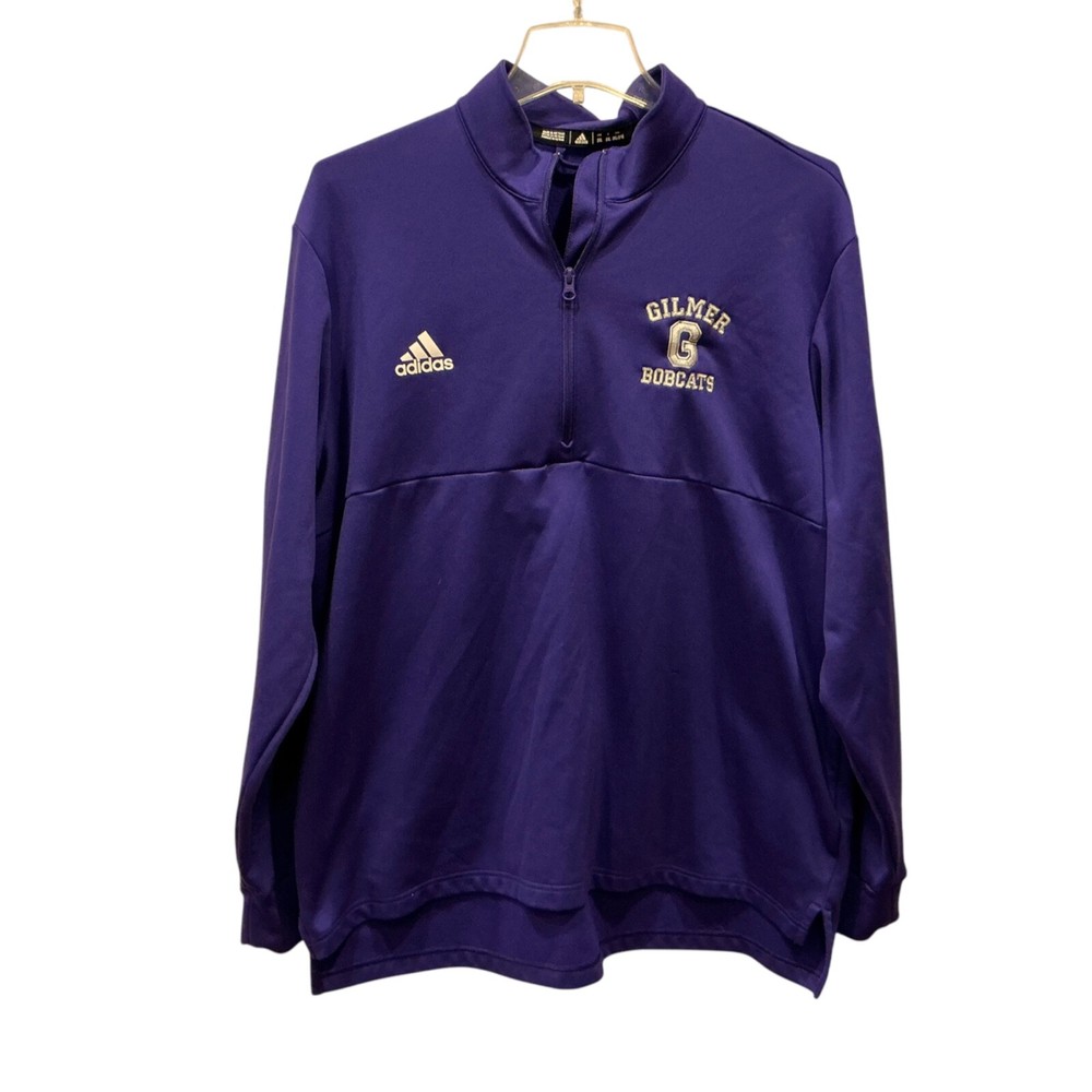 Adidas 2XL Gilmer Bobcats purple logo 1/4 zip pullover sweatshirt Ellijay GA  