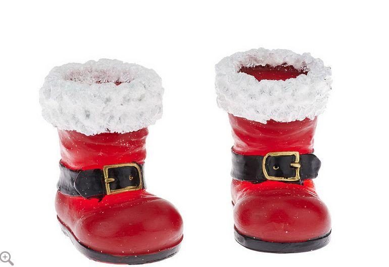 Candle Impressions Set of 2 Flameless  Santa Boot Votives 5 Hour Timer Christmas