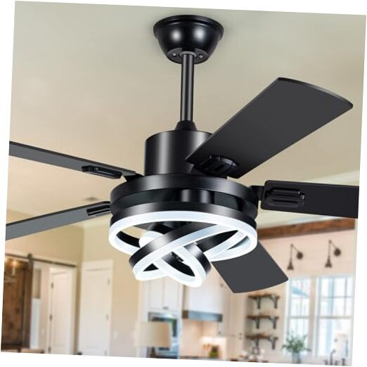 52 Inch Modern Chandelier Ceiling Fan with Lights and Remote Control