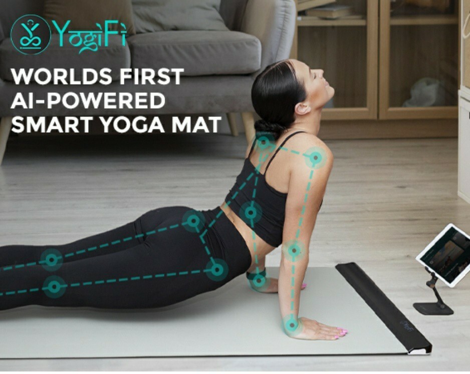YogiFi Smart Non-Slip Yoga Mat with AI Technology for Home Gym Workouts