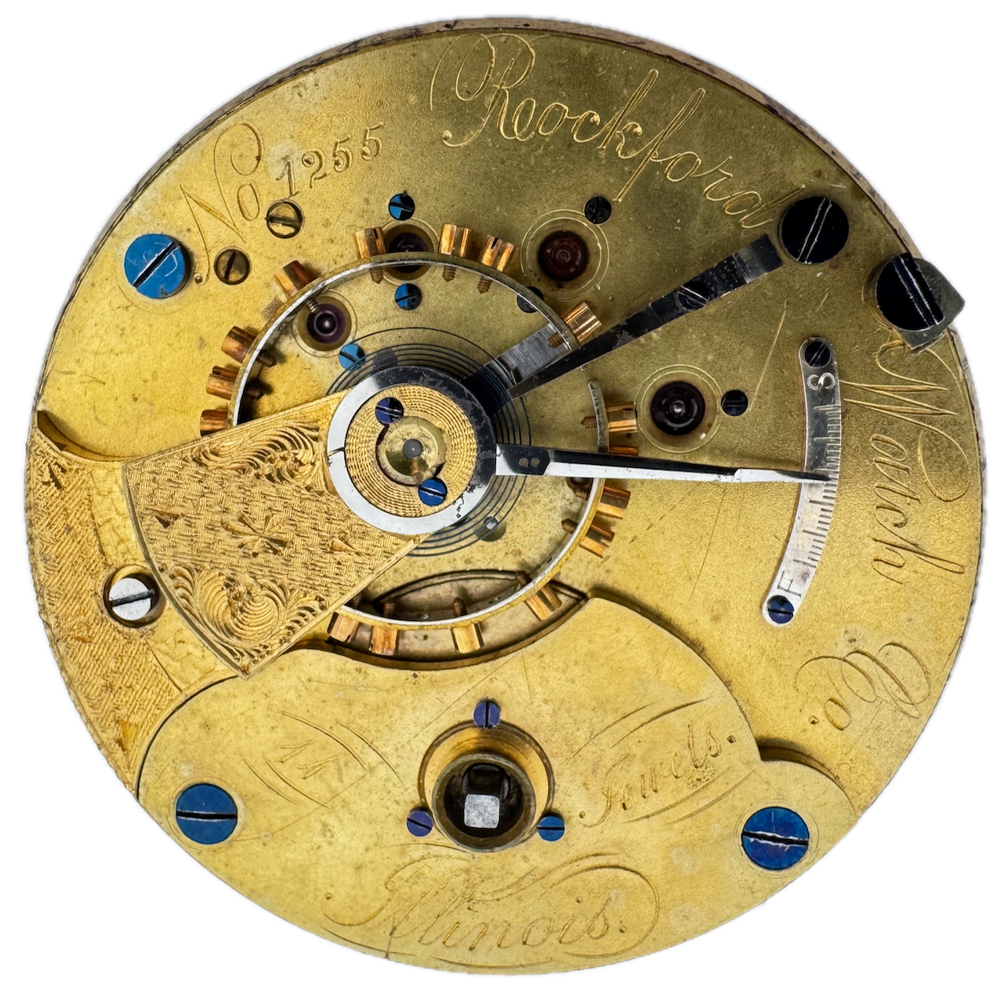 Antique 18s 1876 Rockford 11 Jewel Key Wind Pocket Watch Movement USA Early