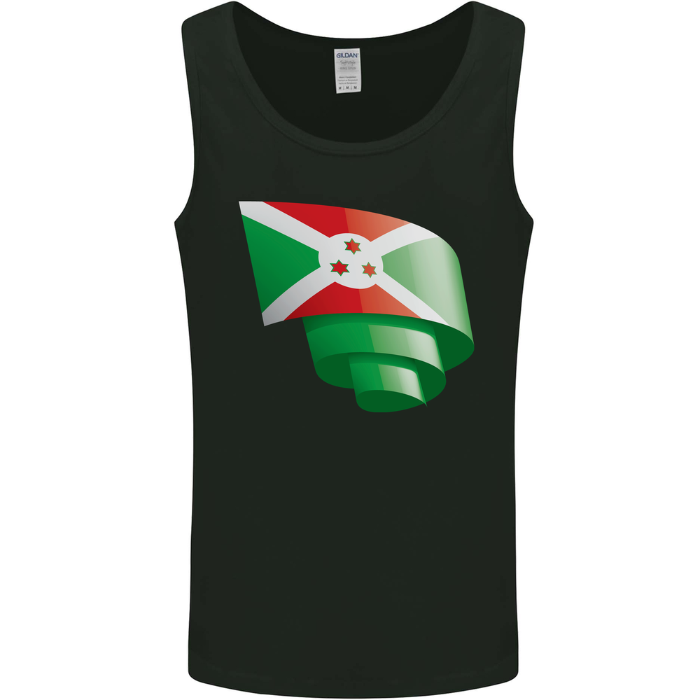 Curled Burundi Flag Burundians Day Football Mens Vest Tank Top