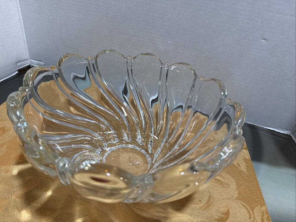 Vintage Mikasa Germany crystal candy dish 10 inch depression glass