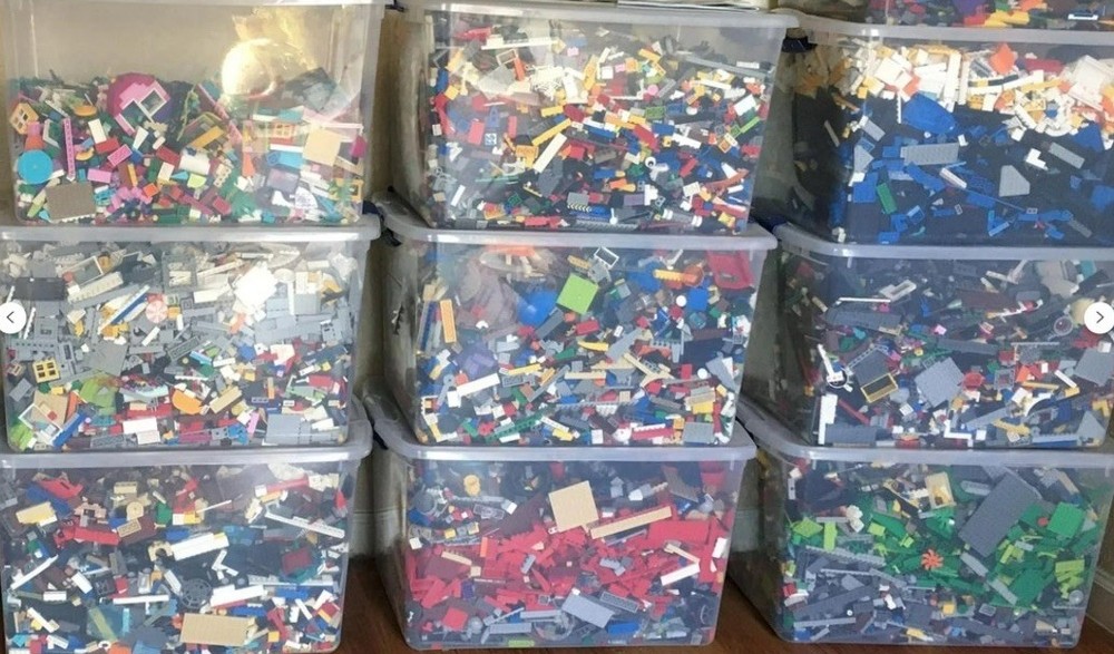 LEGO Bulk Lot Assorted Multicolor Bricks & Blocks Plastic Storage Tubs
