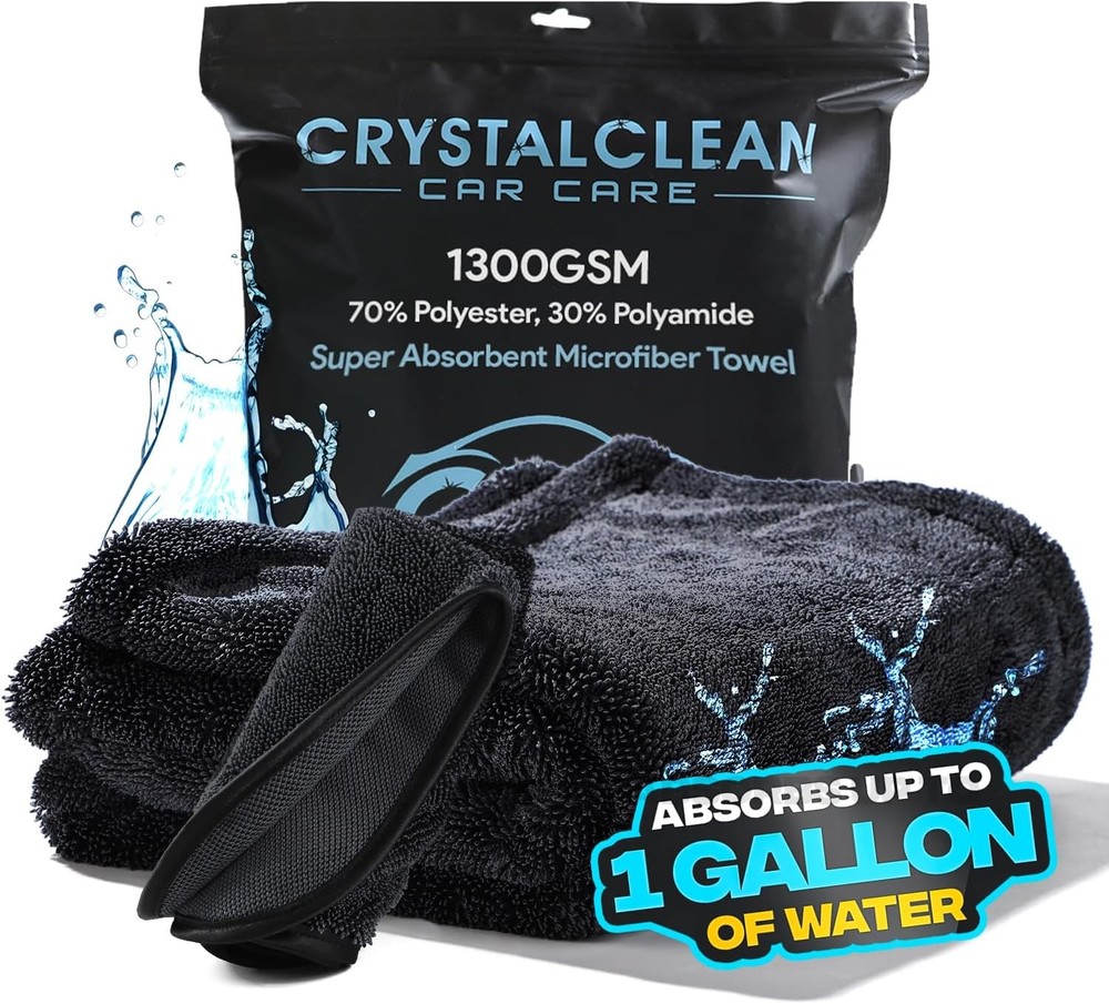 Premium 1300GSM Dark Grey Car Microfiber Towels 24x36 Inches