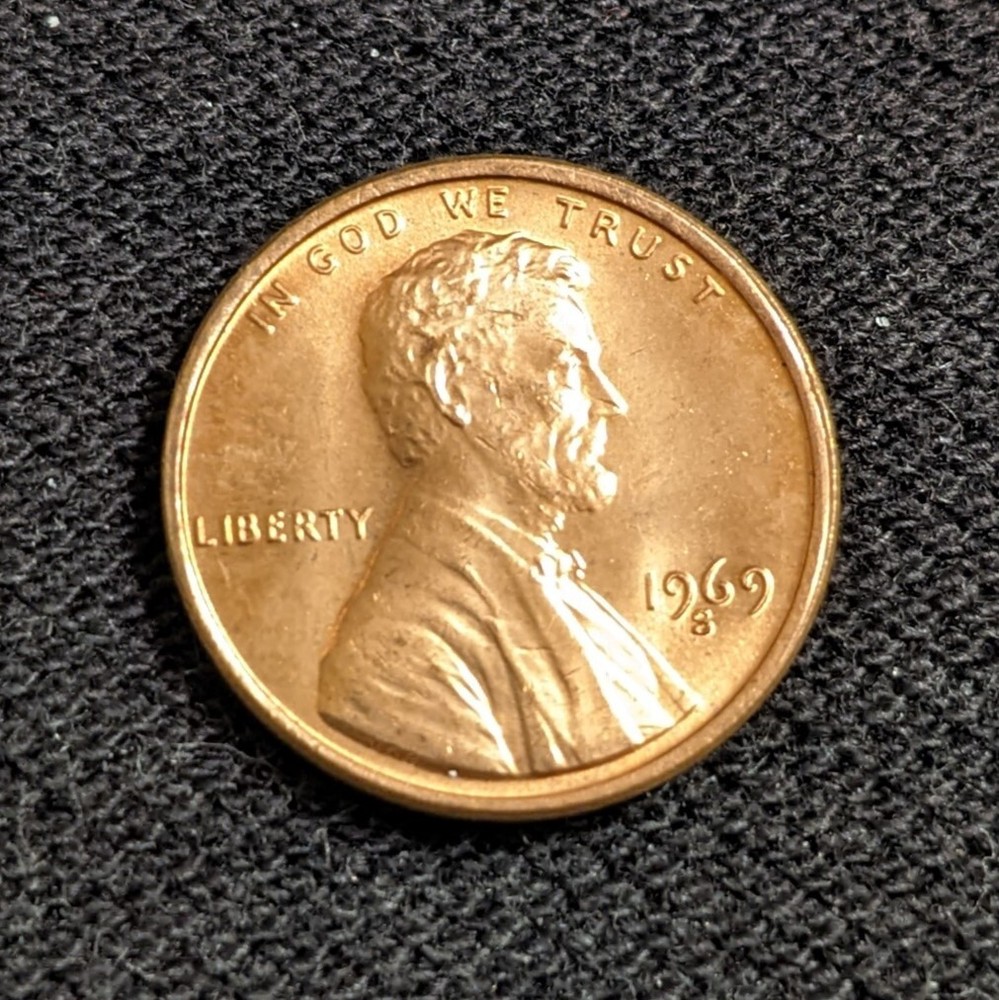 1969-S Lincoln Memorial Cent - BU/Uncirculated Red. FREE SHIPPING!