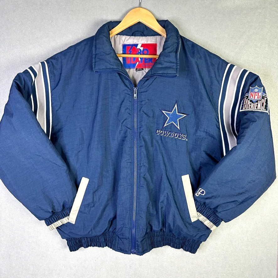 Vintage Dallas Cowboys Large Pro Player Football Puffer Jacket Size XL Big Star