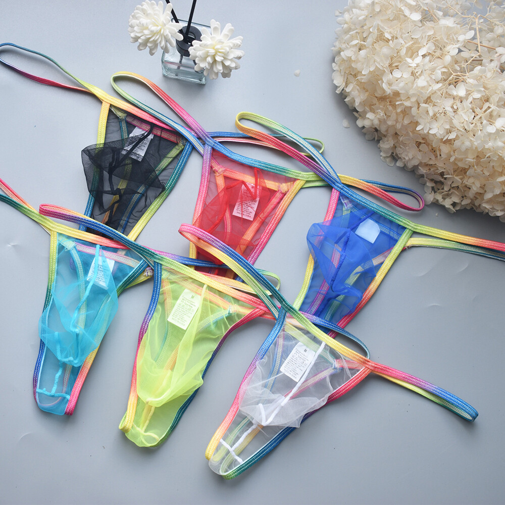 T-back Underwear Lingerie Knickers Thongs Mens Panties Sexy Briefs G-String Mesh