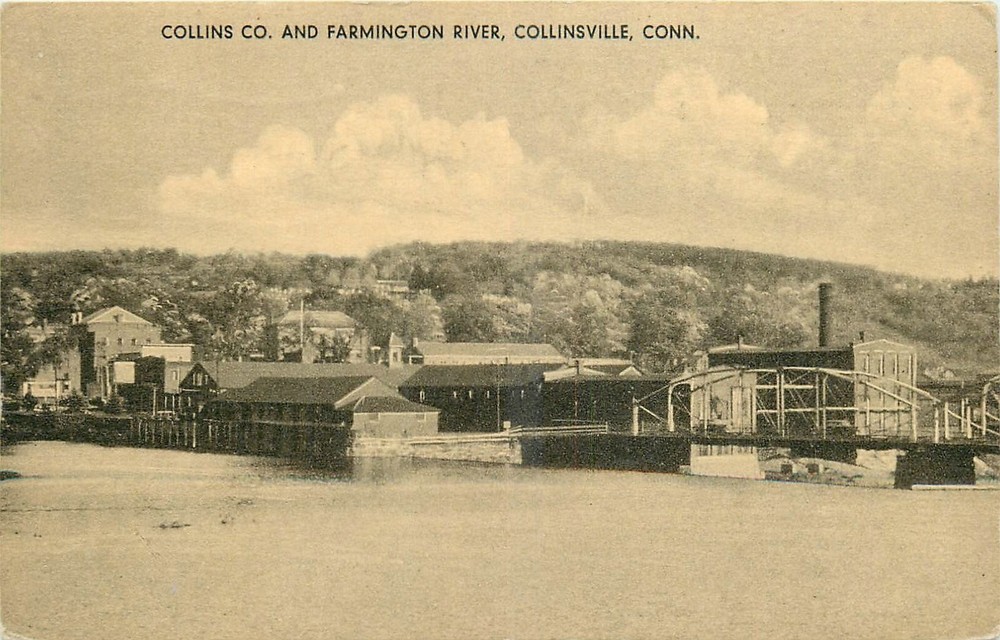 1943 Collinsville Connecticut Collins Farmington River Postcard 25-2521