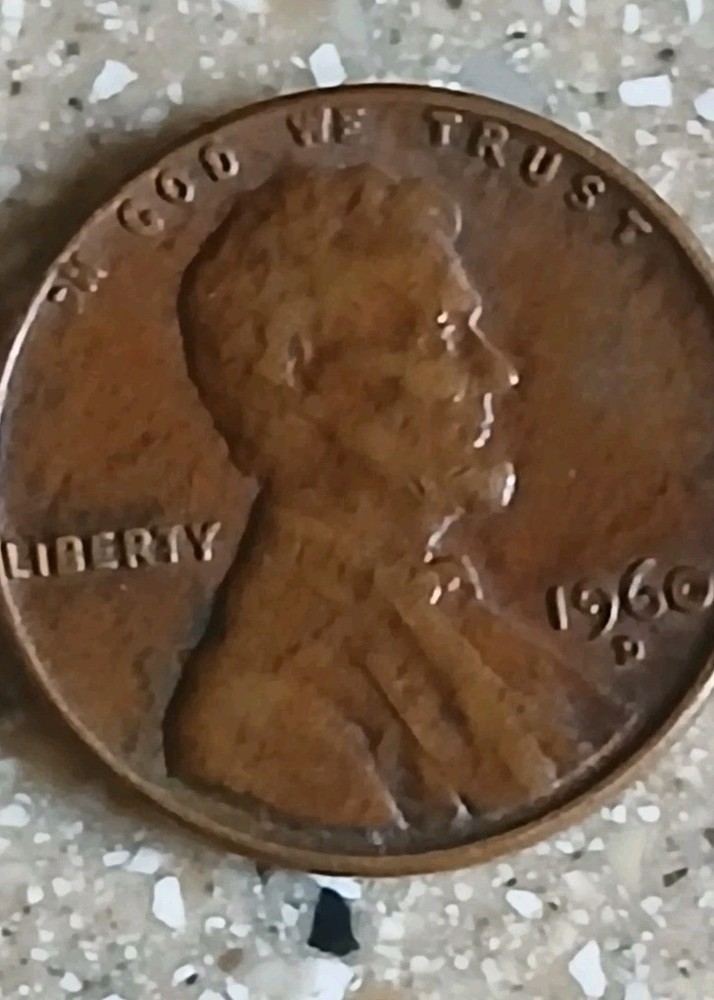 1960D Lincoln Penny 1c Coin No Mint Mark MS L Rim Error US Currency