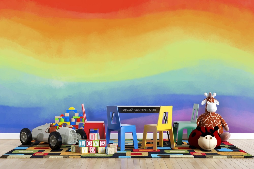3D Rainbow Abstract Watercolor Wall Murals Wallpaper Murals Wall Sticker