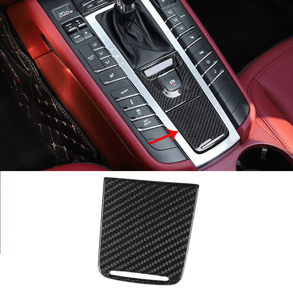 For Porsche Macan 15-21 Dry Carbon Fiber Central Control Storage Box Frame Trim