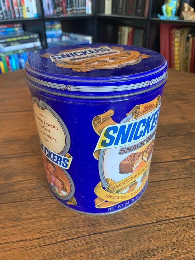 1987 Snickers Candy Bar Collectors Tin with Original Coupon Inside-image