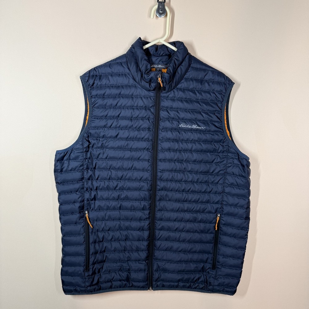 Eddie Bauer EB650 Full Zip Ultralight Puffer Vest Blue Men's Size XL Tall XLT