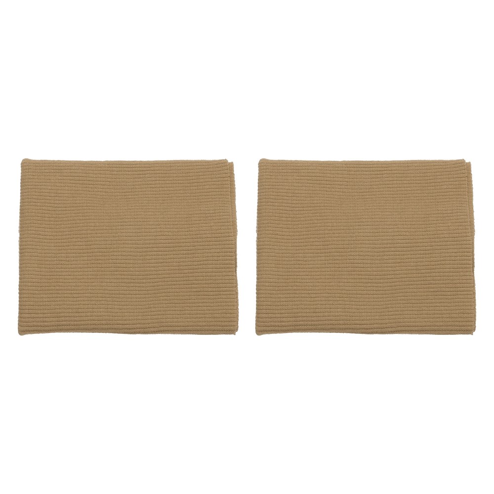 2pcs 10x9cm Elastic Cuffs Ribbed Trim Fabric Knit Stretch Band Cuff Sleeve Khaki