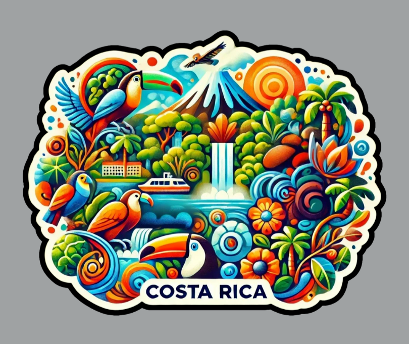 Costa Rica Travel Laptop Decal - Waterproof Vinyl Sticker