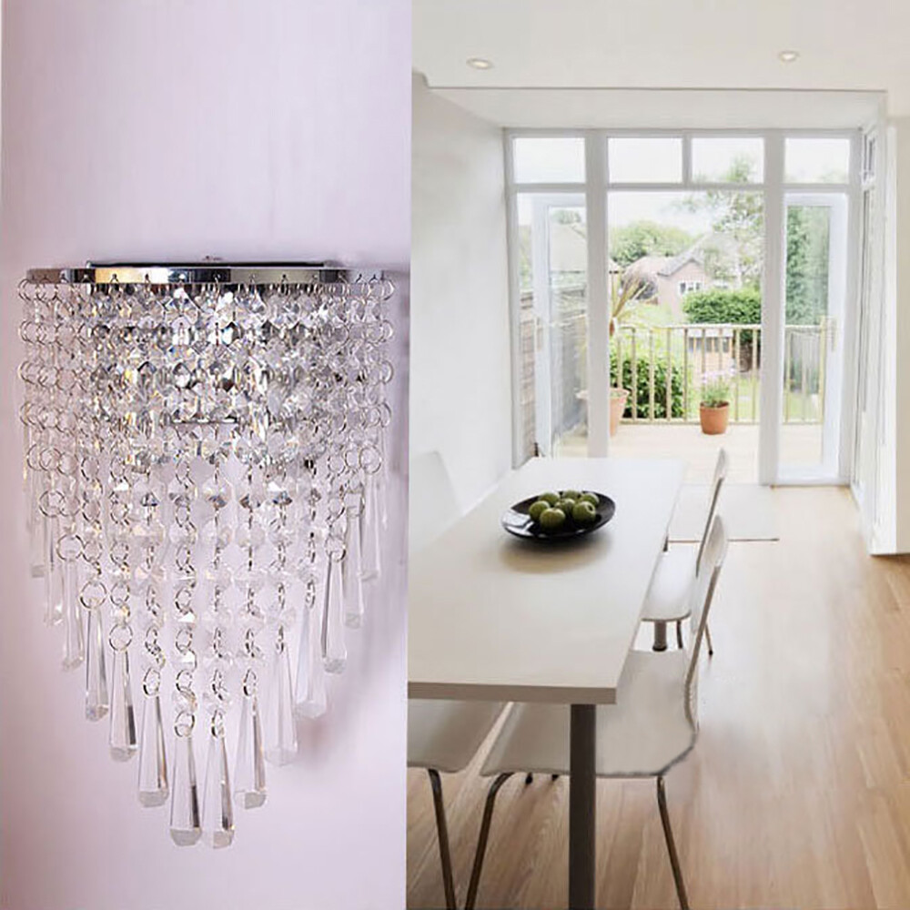 Modern Crystal Wall Lamp Sconce Light Bedroom Hallway Lighting Home Decoration