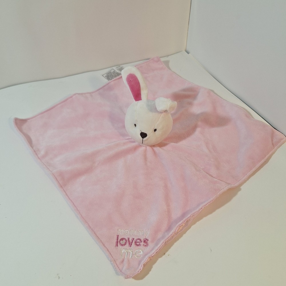 Carter's Pink Bunny Rabbit Lovey Mommy Loves Me Baby Girl Plush Stuffed Animal