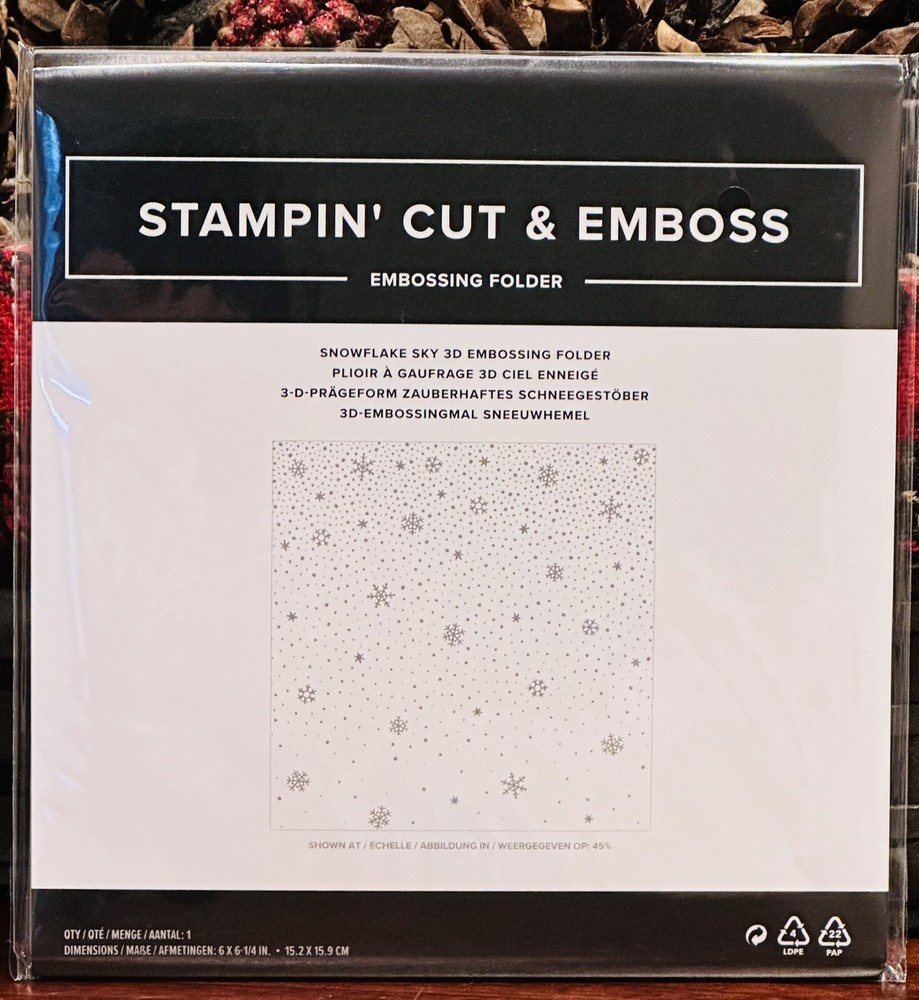 STAMPIN UP SNOWFLAKE SKY 3D EMBOSSING FOLDER NEW FLURRY SNOW WINTER SOLD OUT!