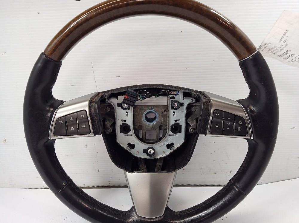 2010 Cadillac SRX Black Leather Wood Steering Wheel with Buttons 11567617