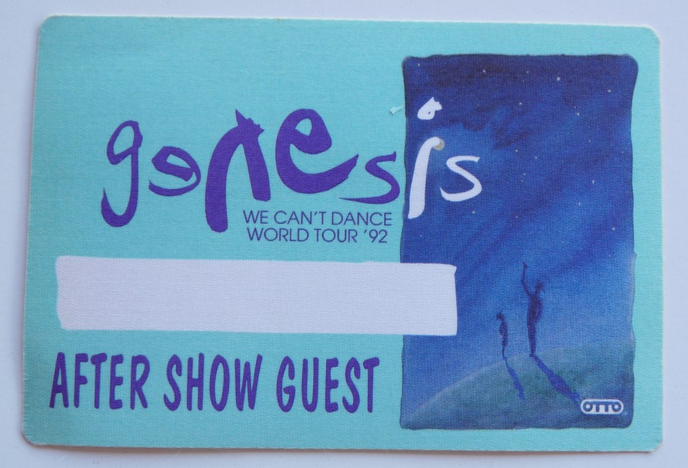 Genesis We Can't Dance 1992 Concert Tour Green Guest Backstage Pass D21