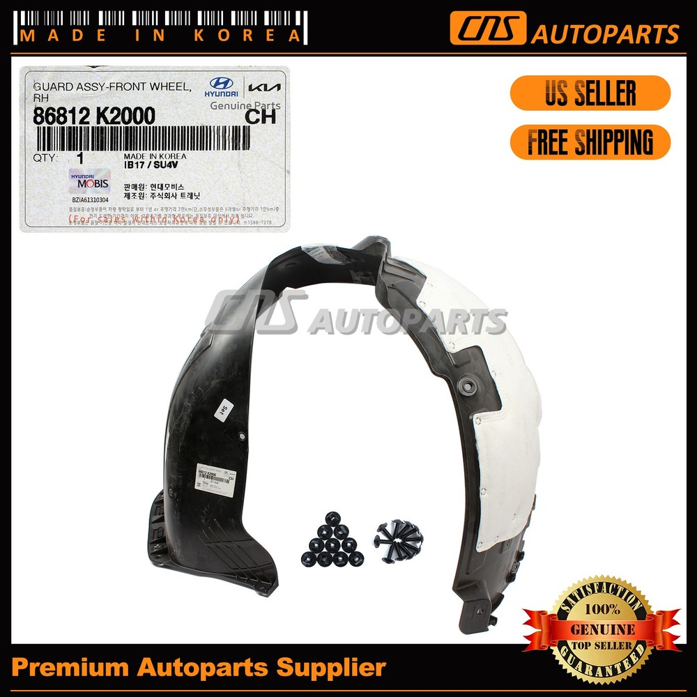 Genuine Front Fender Liner RIGHT RH for 2020-2025 Hyundai Venue 86812-K2000