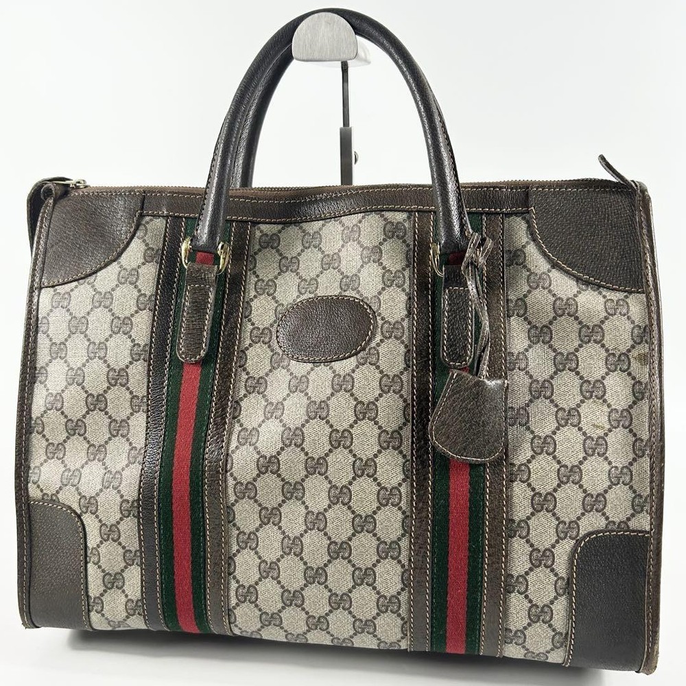 GUCCI Sherry Line Beige PVC Handle Bag G0304610