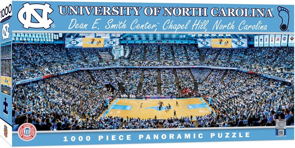 1000-Piece NCAA UNC Tar Heels Panoramic Basketball Stadium Puzzle