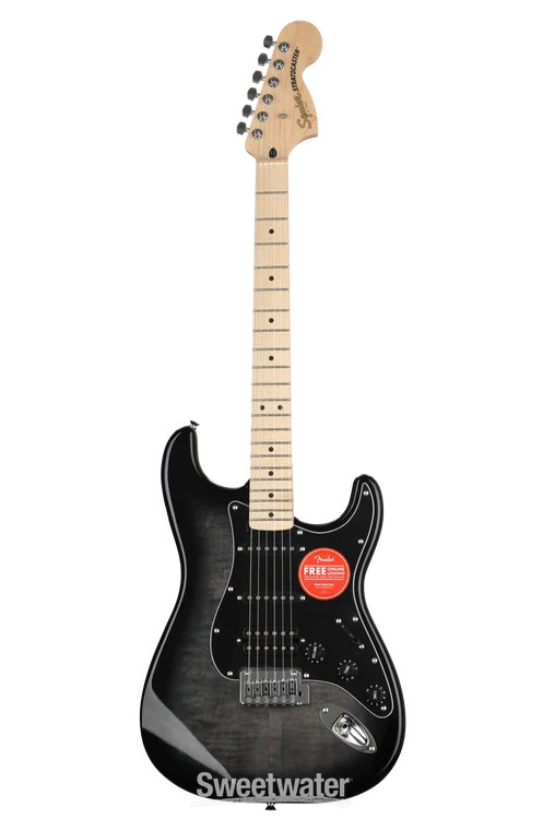 Squier Affinity Series Stratocaster FMT HSS Electric Guitar - Black Burst with