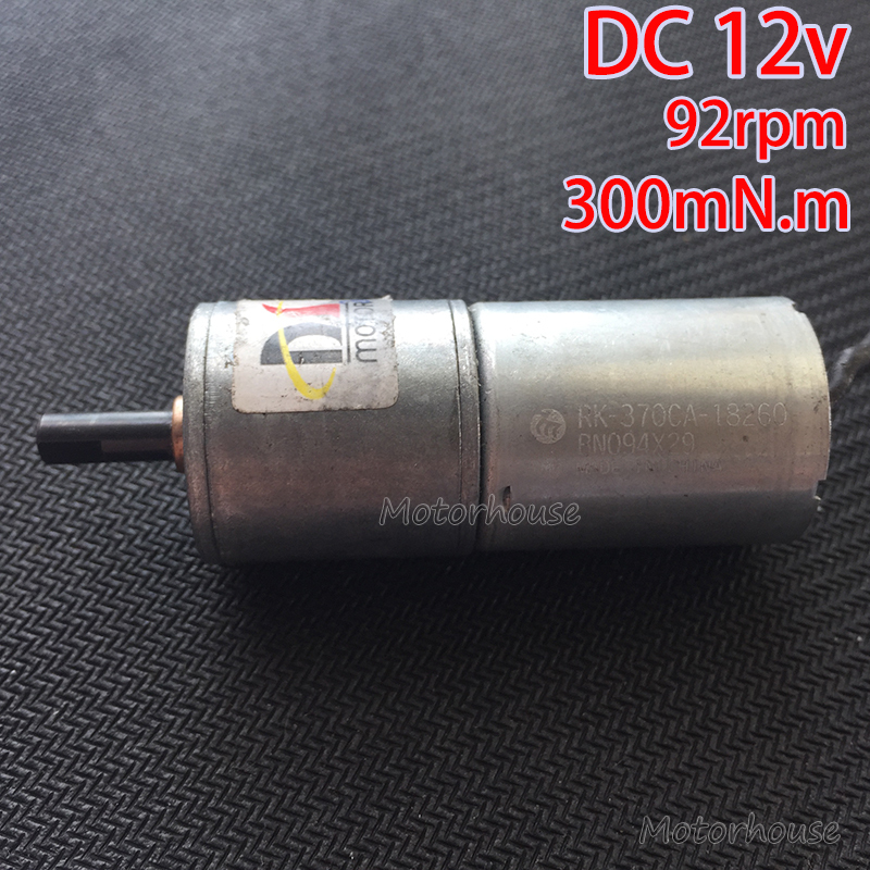 Mabuchi DC12V 92RPM Large Torque full Metal Gear motor Reduction DC Motor-image