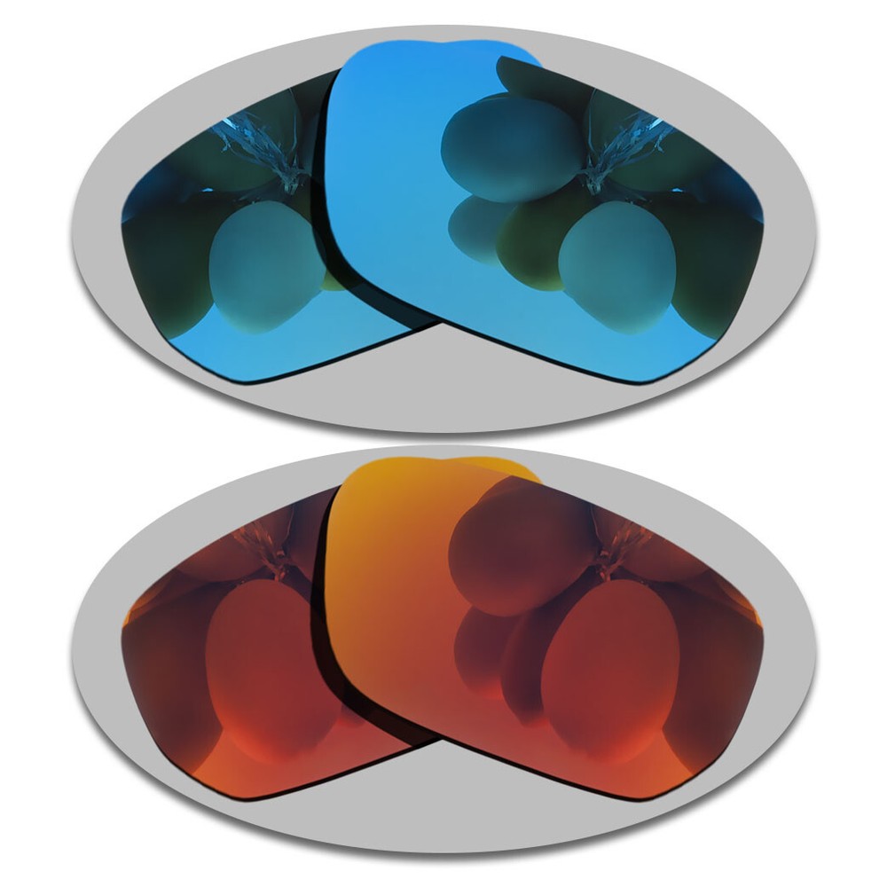 Sky Blue&Fire Red Replacement Lenses For-Oakley Style Switch Polarized