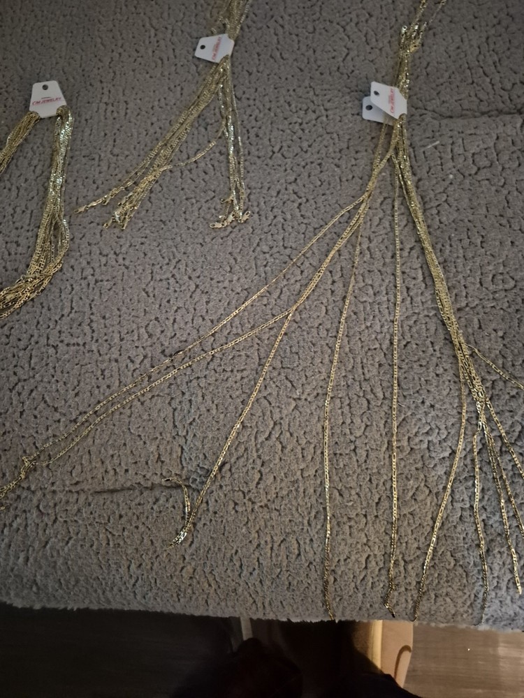 lot of 10 yellow gold plain chains necklace lot