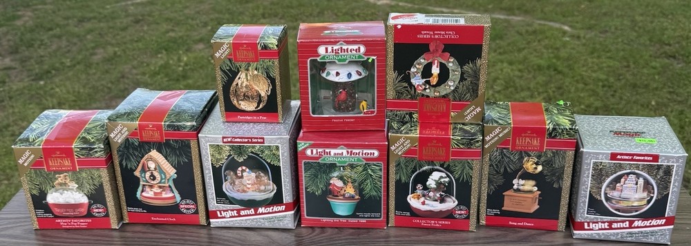 Hallmark Keepsake Christmas Ornaments Light and Motion Magic Light  Lot Of 10