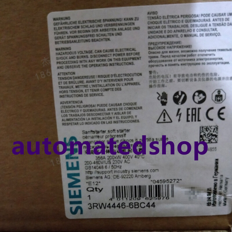 Siemens 3RW4446-6BC44 soft starter brand new