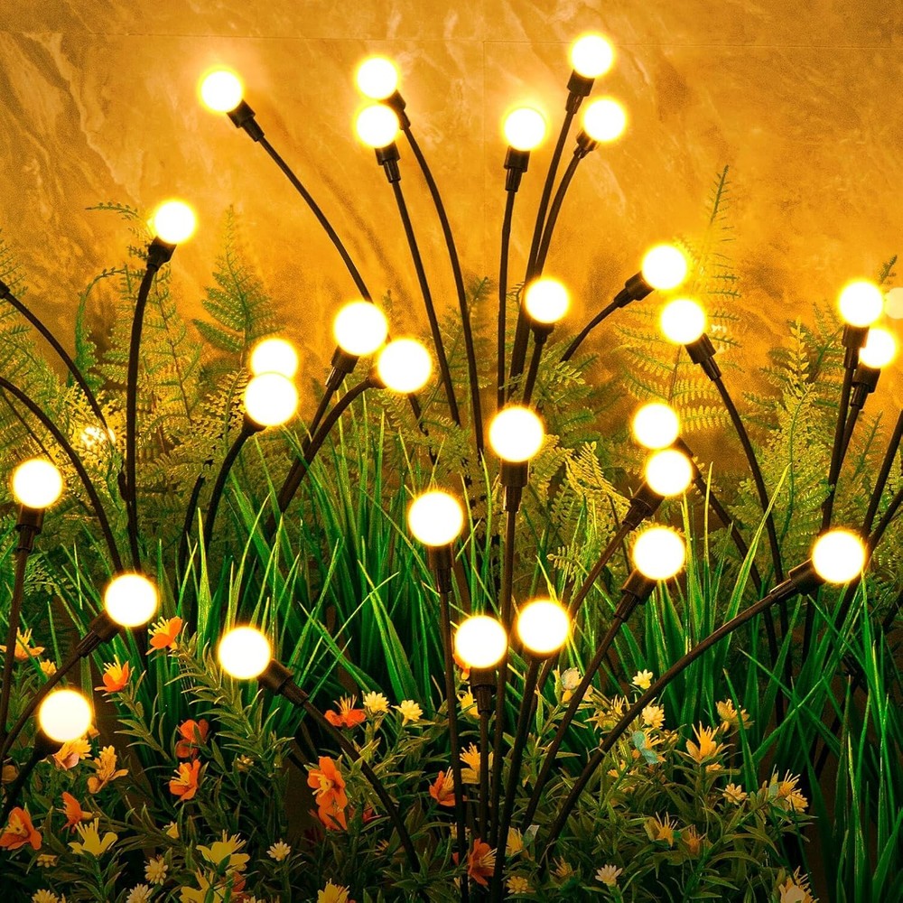 8 Pack Waterproof Solar Garden Lights - Colorful LED Fireflies for Outdoor Decor