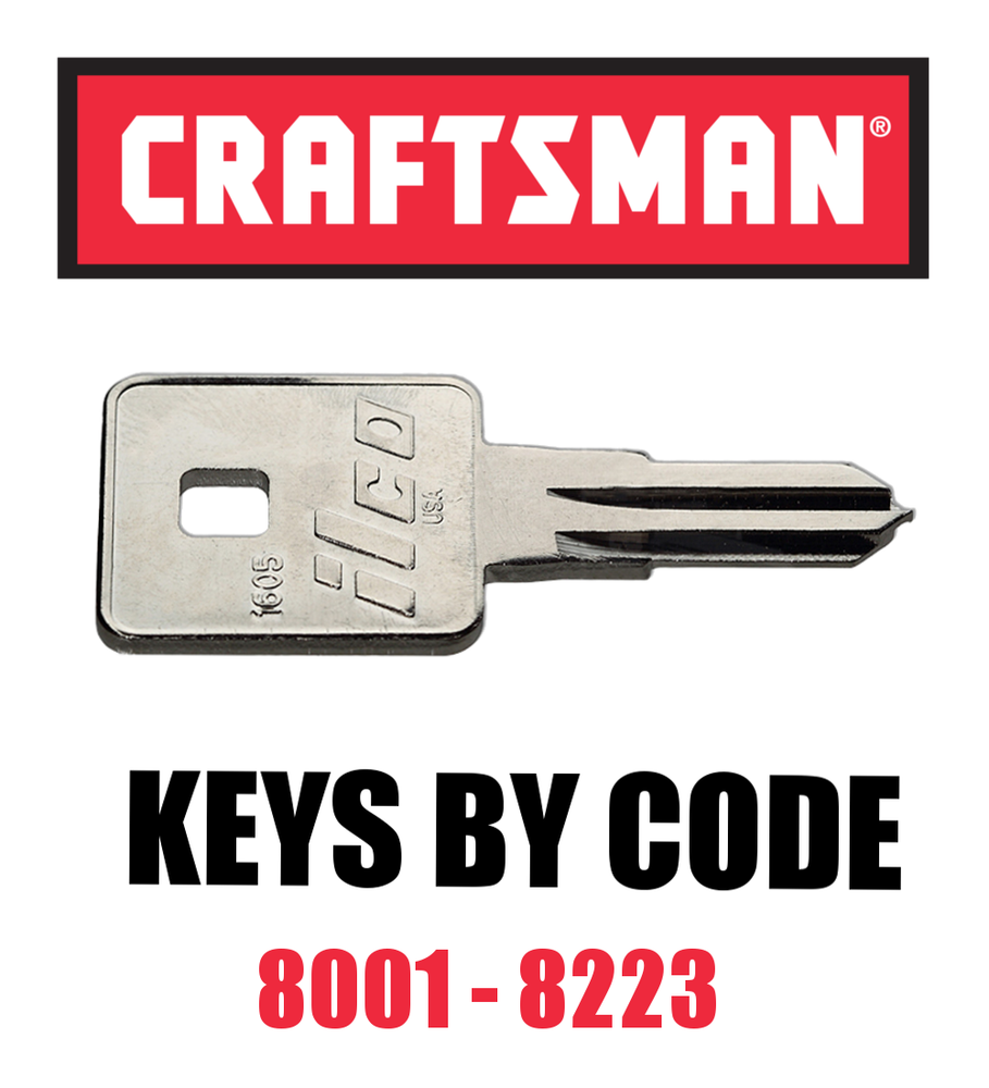Craftsman 8001-8223 Series Toolbox Key Cut by Code Llaves