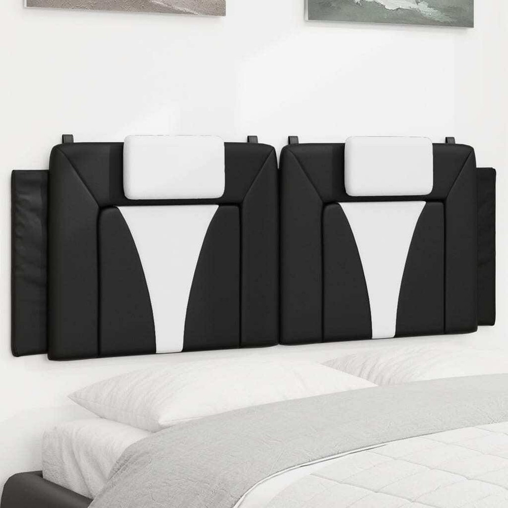 Black and White Upholstered Headboard Cushion for Beds