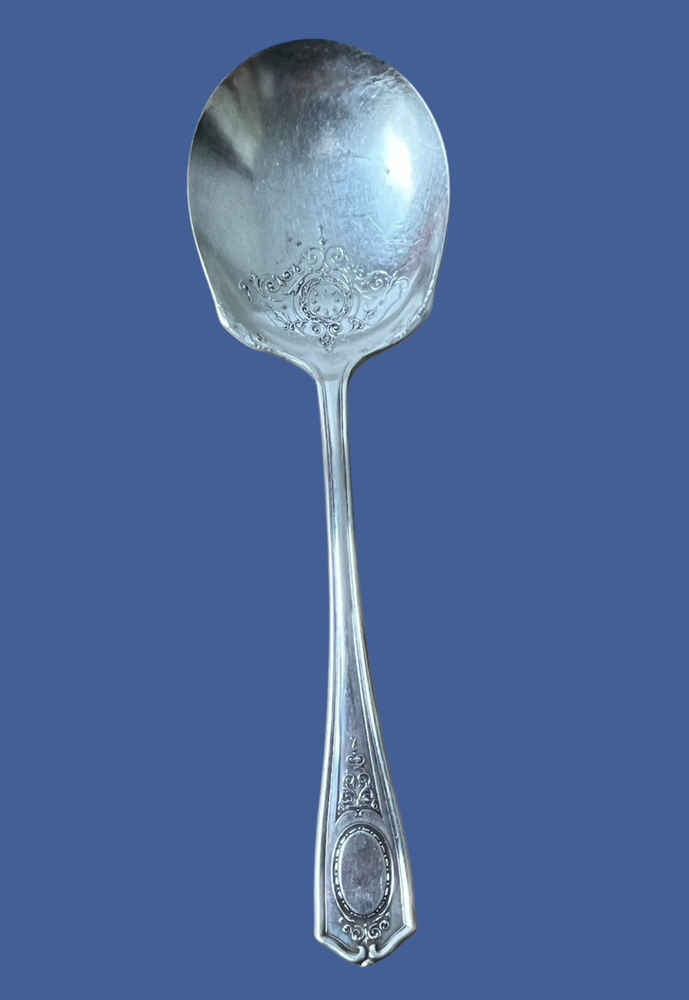 Community Silver Triple Plus Serving Spoon Vintage Silverplate Floral Scroll 20s