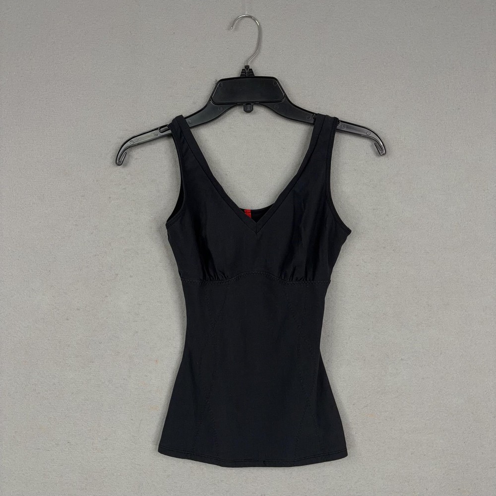 Spanx Shirt Womens Small Black Shapewear Tank Top Camisole Slimming V Neck