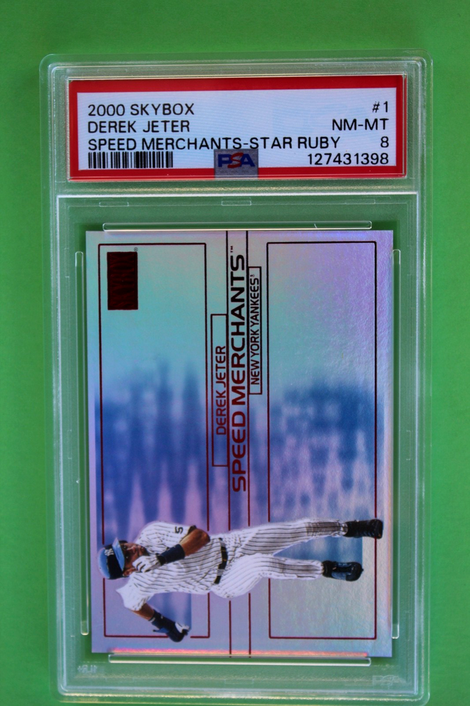2000 Skybox Speed Merchants Star Rubies #1 Derek Jeter /100 PSA 8