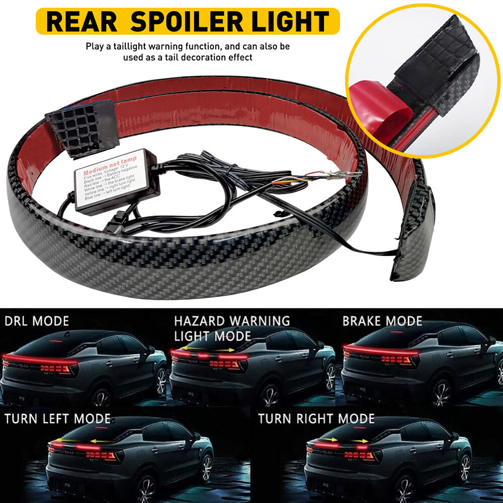 Red Truck LED Strip Light Tailgate Bar Reverse Brake Tail Flowing Turn Signal 1m