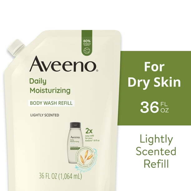 Aveeno Prebiotic Oat Body Wash Refill 36 oz for Daily Moisturizing