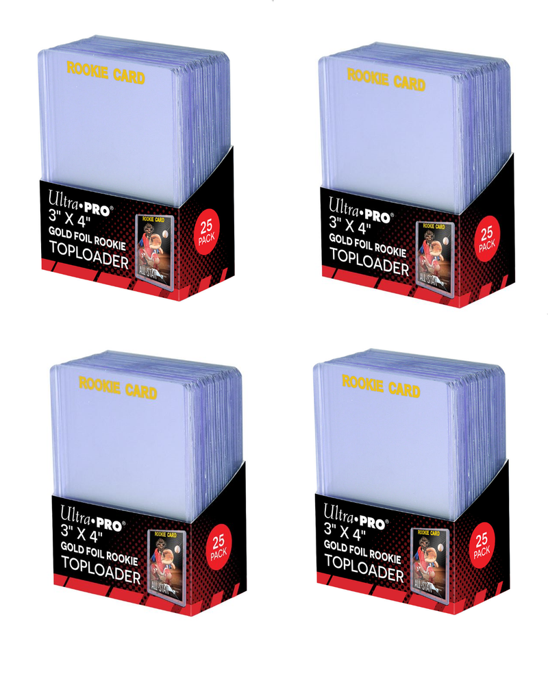 (100) Ultra Pro Gold Foil Rookie Card Topload Card Holder Toploaders Toploads