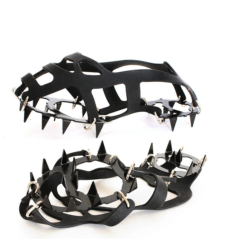 18 Spikes Ice Snow Anti Slip Grips Grippers Crampons Cleats For Hike Shoes Boot