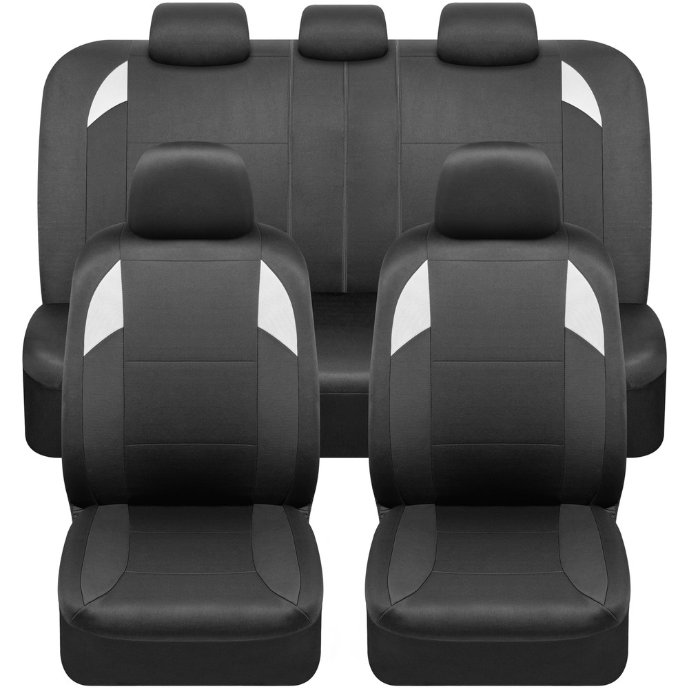 Monaco Black Car Seat Covers Full Set Front and Rear Bench for Auto Truck SUV