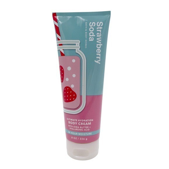 NEW Bath and Body Works Strawberry Soda Ultimate Hydration Body Cream Full Size
