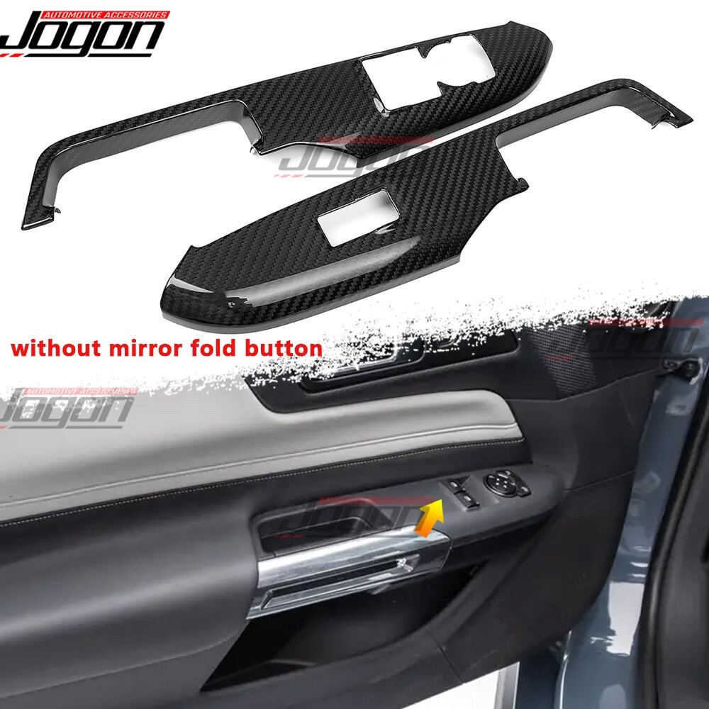 Pony GT Real Carbon For Ford Mustang S650 24+ Door Window Lift Button Cover Pair