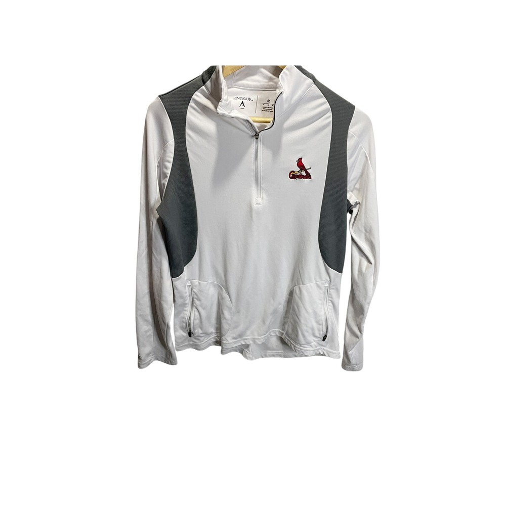 St. Louis Cardinals Antigua 1/4 Quarter Zip White Pullover Jacket Womens M