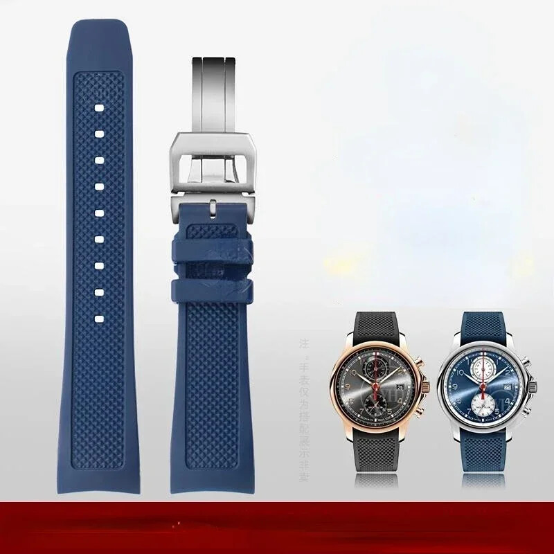 IWC Portugal 22mm Silicone Rubber Watch Strap for IW390502 IW390503 - Men's Band