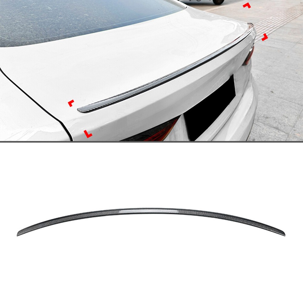 BMW 4 Series G22 2020-2024 Carbon Fiber Rear Trunk Spoiler Lip in Black